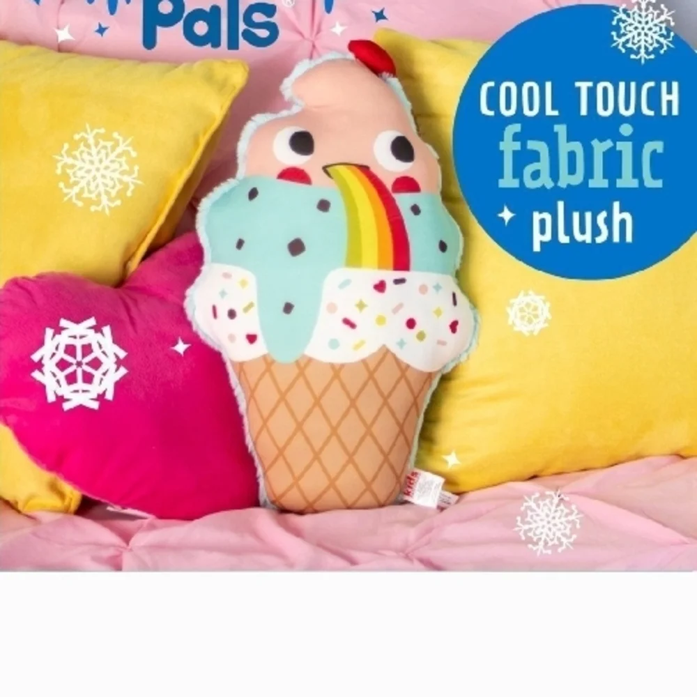 PillowPals Cool Touch Super Soft Comfy Fabric Squishy Plush Ice Cream Pillow NWT - Picture 1 of 6